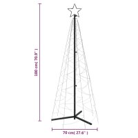 vidaXL LED-Weihnachtsbaum Kegelform Kaltwei&szlig; 200 LEDs 70x180 cm