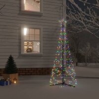 vidaXL LED-Weihnachtsbaum Kegelform Mehrfarbig 200 LEDs...