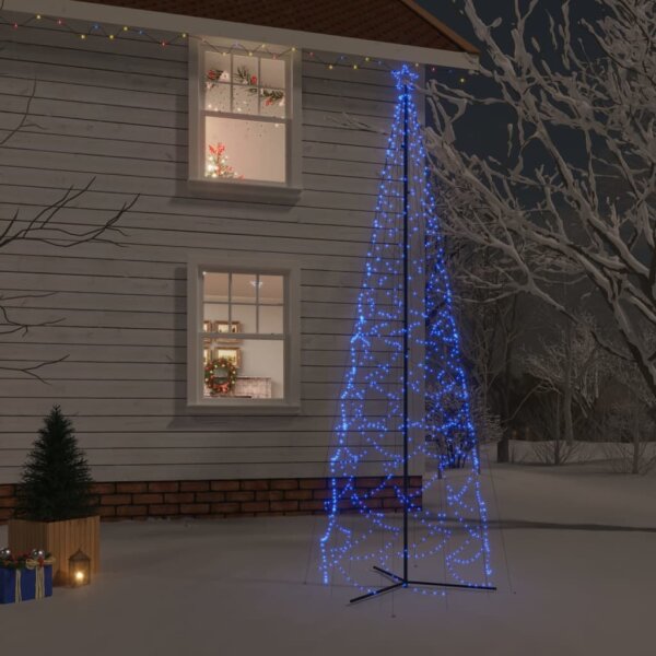 vidaXL LED-Weihnachtsbaum Kegelform Blau 1400 LEDs 160x500 cm