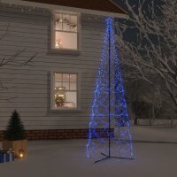 vidaXL LED-Weihnachtsbaum Kegelform Blau 1400 LEDs...