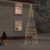 vidaXL LED-Weihnachtsbaum Kegelform Mehrfarbig 1400 LEDs 160x500 cm