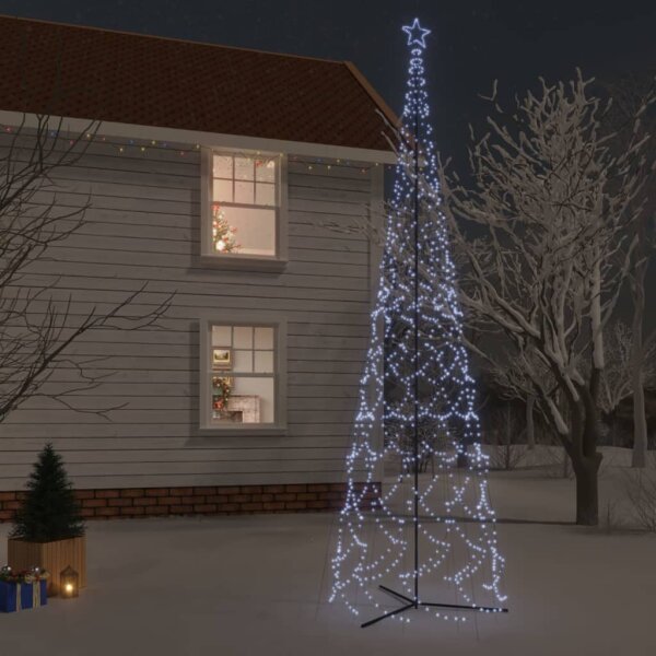 vidaXL LED-Weihnachtsbaum Kegelform Kaltwei&szlig; 3000 LEDs 230x800 cm