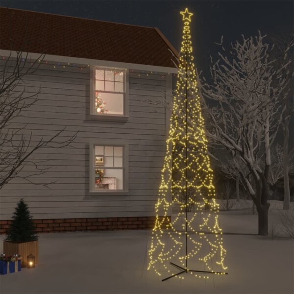 vidaXL LED-Weihnachtsbaum Kegelform Warmwei&szlig; 3000 LEDs 230x800 cm