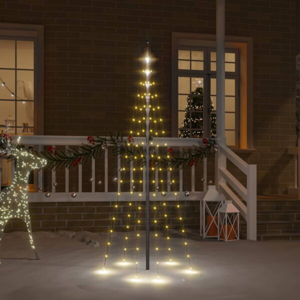 vidaXL LED-Weihnachtsbaum f&uuml;r Fahnenmast Warmwei&szlig; 108 LEDs 180 cm