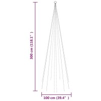 vidaXL LED-Weihnachtsbaum f&uuml;r Fahnenmast Kaltwei&szlig; 310 LEDs 300 cm