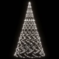 vidaXL LED-Weihnachtsbaum f&uuml;r Fahnenmast Kaltwei&szlig; 3000 LEDs 800 cm