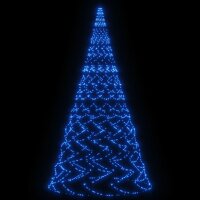 vidaXL LED-Weihnachtsbaum f&uuml;r Fahnenmast Blau 3000 LEDs 800 cm