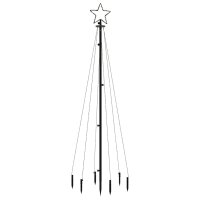 vidaXL LED-Weihnachtsbaum mit Erdn&auml;geln Warmwei&szlig; 108 LEDs 180 cm
