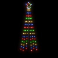 vidaXL LED-Weihnachtsbaum mit Erdn&auml;geln Mehrfarbig 108 LEDs 180 cm