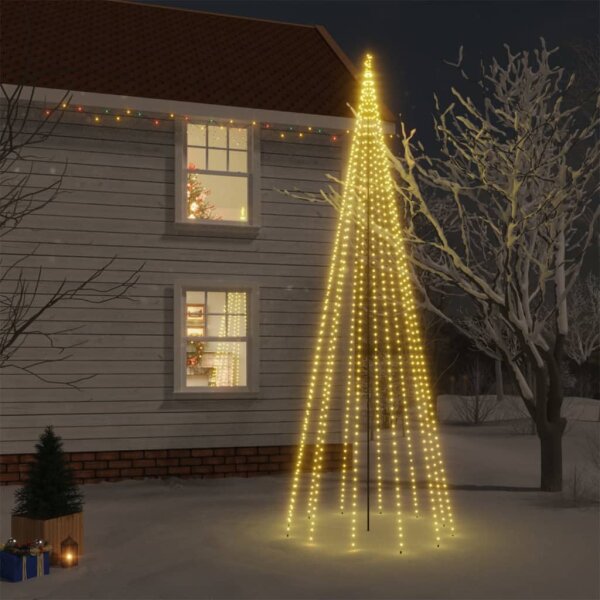 vidaXL Weihnachtsbaum mit Erdn&auml;geln Warmwei&szlig; 732 LEDs 500 cm