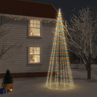 vidaXL Weihnachtsbaum mit Erdn&auml;geln Mehrfarbig 732 LEDs 500 cm