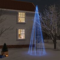 vidaXL Weihnachtsbaum mit Erdn&auml;geln Blau 732 LEDs 500 cm