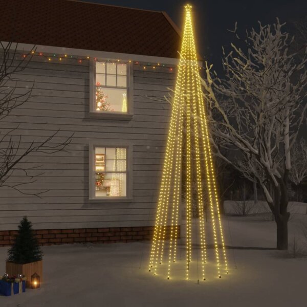 vidaXL LED-Weihnachtsbaum mit Erdn&auml;geln Warmwei&szlig; 1134 LEDs 800 cm