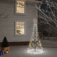 vidaXL LED-Weihnachtsbaum mit Erdn&auml;geln Mehrfarbig 200 LEDs 180 cm