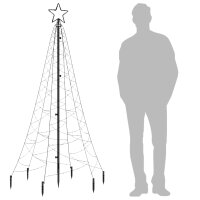 vidaXL LED-Weihnachtsbaum mit Erdn&auml;geln Mehrfarbig 200 LEDs 180 cm