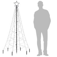 vidaXL LED-Weihnachtsbaum mit Erdnägeln Blau 200 LEDs 180 cm