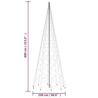 vidaXL LED-Weihnachtsbaum mit Erdn&auml;geln Mehrfarbig 3000 LEDs 800 cm