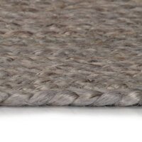 vidaXL Teppich Handgefertigt Jute Rund 210 cm Grau