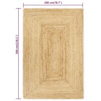 vidaXL Teppich Handgefertigt Jute 200x300 cm