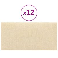 vidaXL Wandpaneele 12 Stk. Creme 60x30 cm Stoff 2,16 m&sup2;