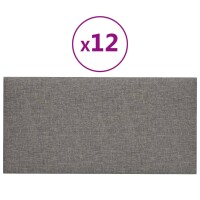 vidaXL Wandpaneele 12 Stk. Hellgrau 60x30 cm Stoff 2,16 m&sup2;