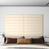 vidaXL Wandpaneele 12 Stk. Creme 90x15 cm Samt 1,62 m&sup2;