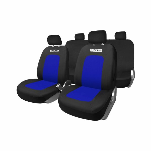 Sitzbezug-Set Sparco Sport Schwarz/Blau