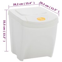 vidaXL Stapelbare M&uuml;lleimer 3 Stk. Wei&szlig; 75 L Polypropylen