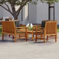 vidaXL 5-tlg. Garten-Lounge-Set mit Kissen Massivholz Akazie