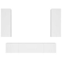 vidaXL 4-tlg. TV-Schrank-Set Weiß Holzwerkstoff