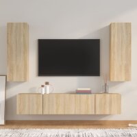 vidaXL 4-tlg. TV-Schrank-Set Sonoma-Eiche Holzwerkstoff