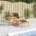 vidaXL Garten-Liegestuhl mit Tisch Massivholz Akazie und Textilene