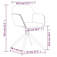 vidaXL Esszimmerstühle 2 Stk. Drehbar Dunkelgrau Samt