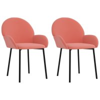 vidaXL Esszimmerstühle 2 Stk. Rosa Samt