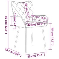 vidaXL Esszimmerst&uuml;hle 2 Stk. Dunkelgrau Stoff