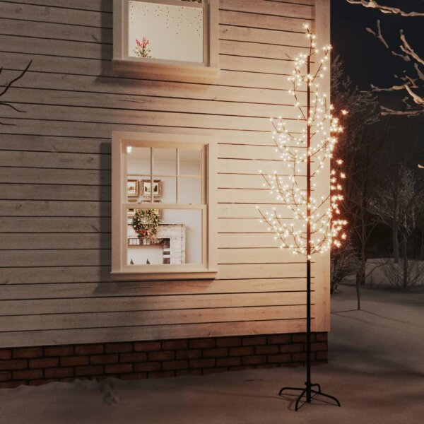 vidaXL LED-Baum mit Kirschbl&uuml;ten Warmwei&szlig; 368 LEDs 300 cm