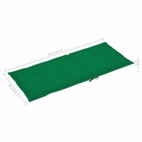 vidaXL Gartenstuhlauflagen für Hochlehner 2 Stk. Grün 120x50x3cm Stoff