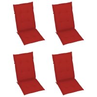 vidaXL Gartenstuhlauflagen für Hochlehner 4 Stk. Rot 120x50x3 cm Stoff