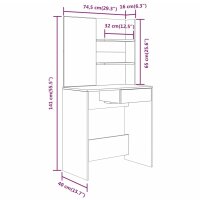 vidaXL Schminktisch mit Spiegel Hochglanz-Wei&szlig; 74,5x40x141 cm