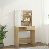 vidaXL Schminktisch mit LEDs Sonoma-Eiche 74,5x40x141 cm Holzwerkstoff