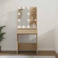 vidaXL Schminktisch mit LED Sonoma-Eiche 60x40x140 cm