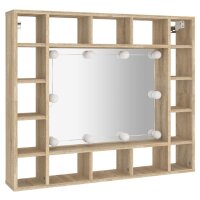 vidaXL Spiegelschrank mit LED Sonoma-Eiche 91x15x76,5 cm