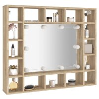 vidaXL Spiegelschrank mit LED Sonoma-Eiche 91x15x76,5 cm