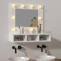 vidaXL Spiegelschrank mit LED Hochglanz-Wei&szlig; 60x31,5x62 cm