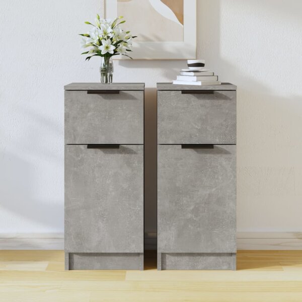 vidaXL Sideboards 2 Stk. Betongrau 30x30x70 cm Holzwerkstoff