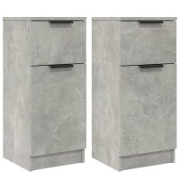 vidaXL Sideboards 2 Stk. Betongrau 30x30x70 cm Holzwerkstoff