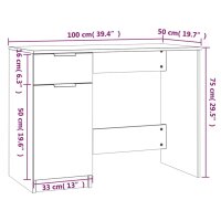 vidaXL Schreibtisch Wei&szlig; 100x50x75 cm Holzwerkstoff