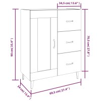 vidaXL Sideboard Sonoma-Eiche 69,5x34x90 cm Holzwerkstoff