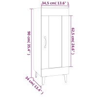 vidaXL Sideboard Betongrau 34,5x34x90 cm Holzwerkstoff