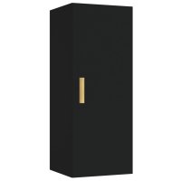 vidaXL Wandschrank Schwarz 34,5x34x90 cm Holzwerkstoff